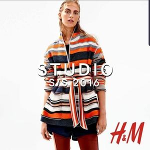 H&M Studio 2016 Striped coat.* HEAVY*